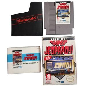 Nintendo Talking Super Jeopardy! 1991CIB Video Game In A Protector Pre-owned